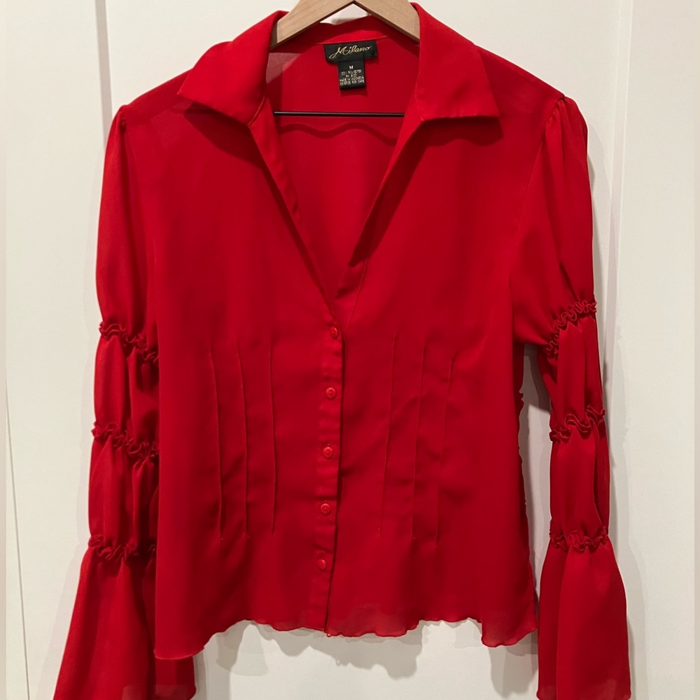 Red Pirate Goth Blouse